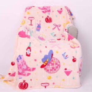 Palmetto moon disco cowgirl flannel blanket micro plush throw 52x66”